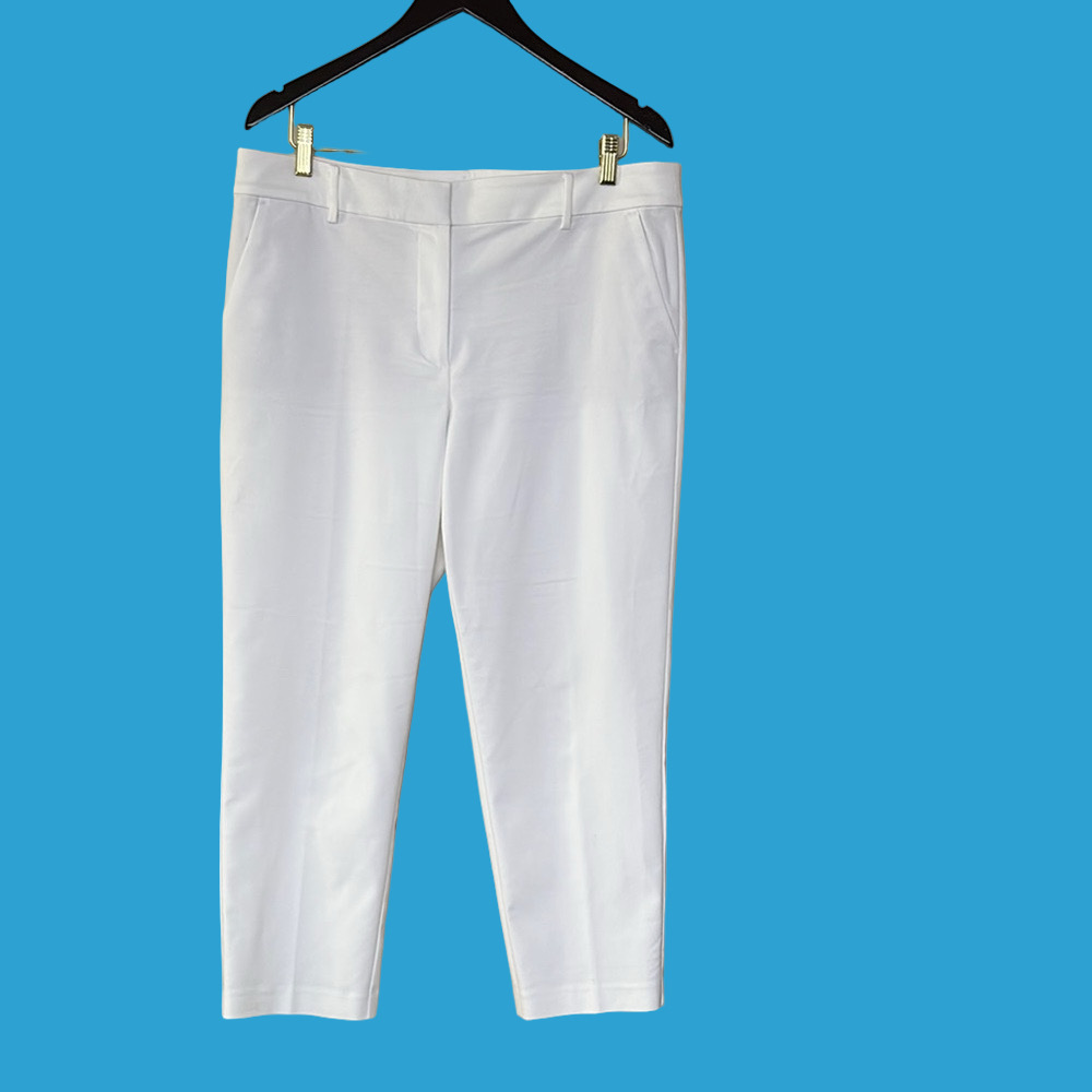 LOFT Riviera Slim White Cropped Ankle Pants size 12 NWT